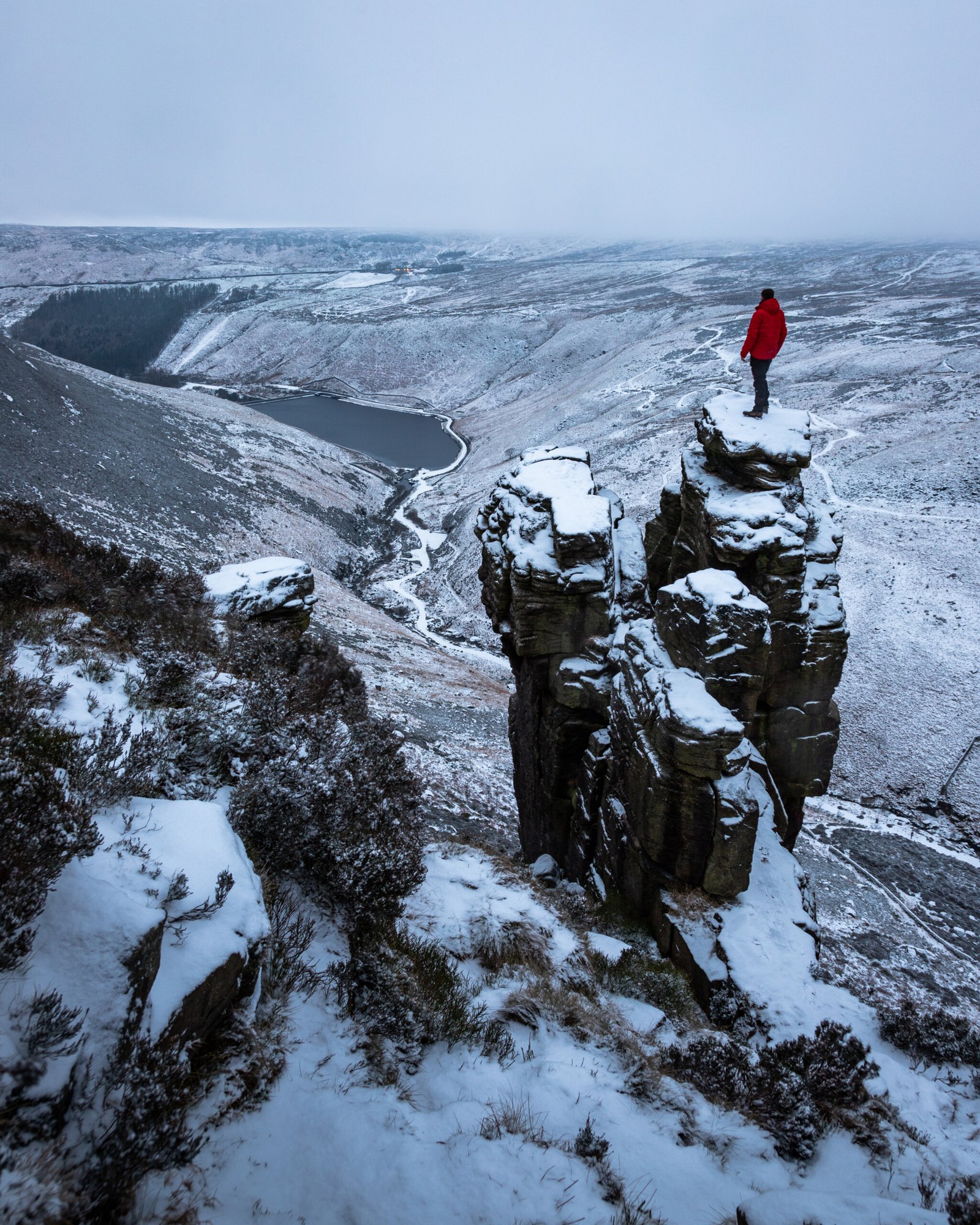 Snowy Trinnacle at Snowdonia, Wales — fine art landscape photography print by Liam Hancox