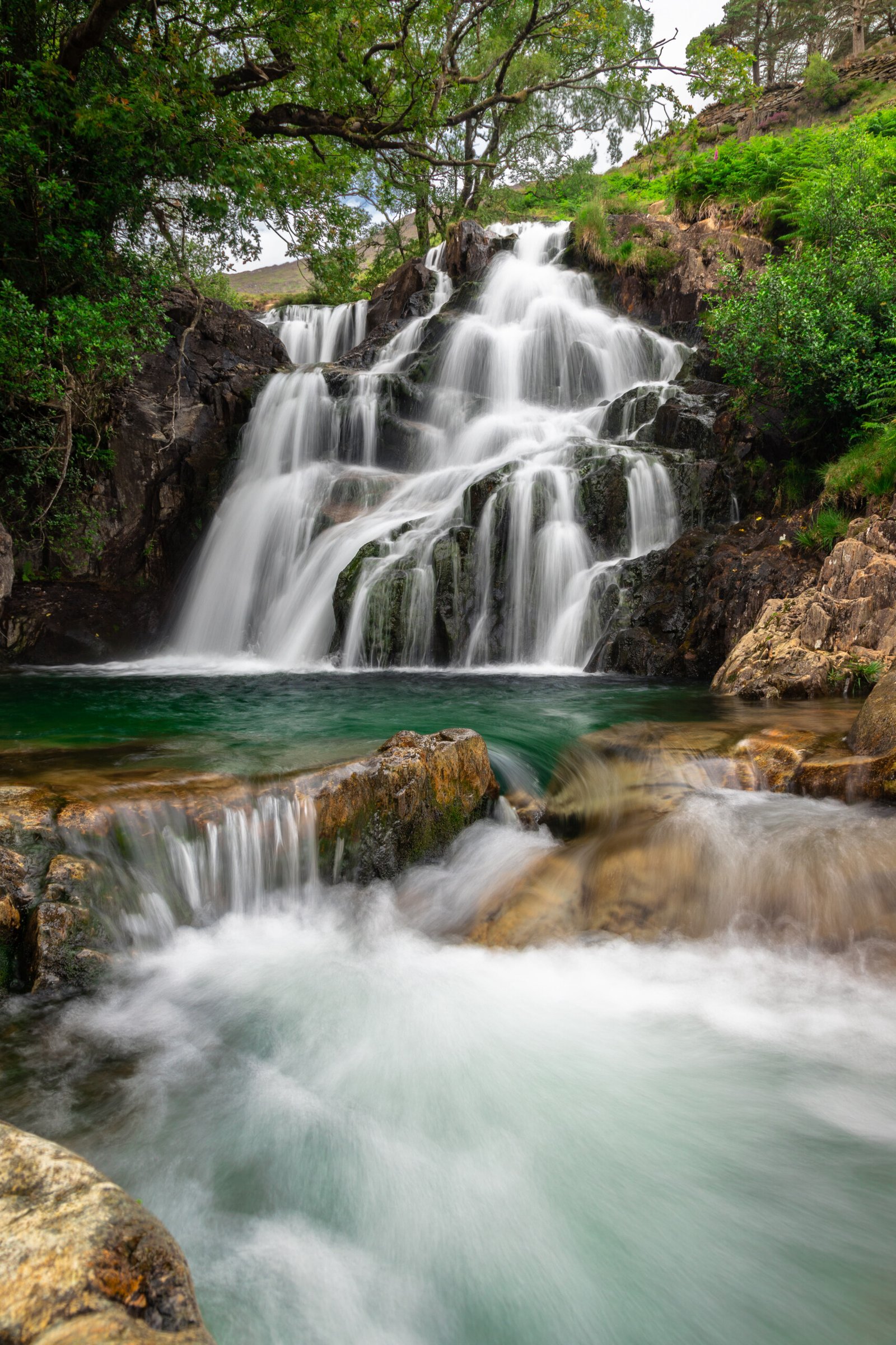 Watkin Waterfalls at Watkin Path, Snowdonia, Wales — fine art landscape photography print by Liam Hancox