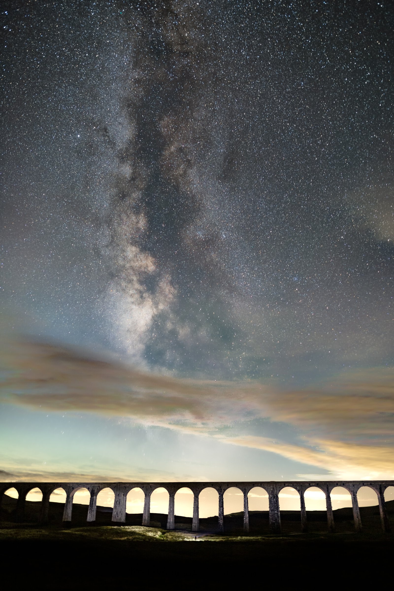 Ribblehead Viaduct under the Milky Way at Ribblehead Viaduct, North Yorkshire — fine art landscape photography print by Liam Hancox